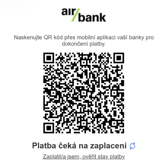 QR platba na platební bráně